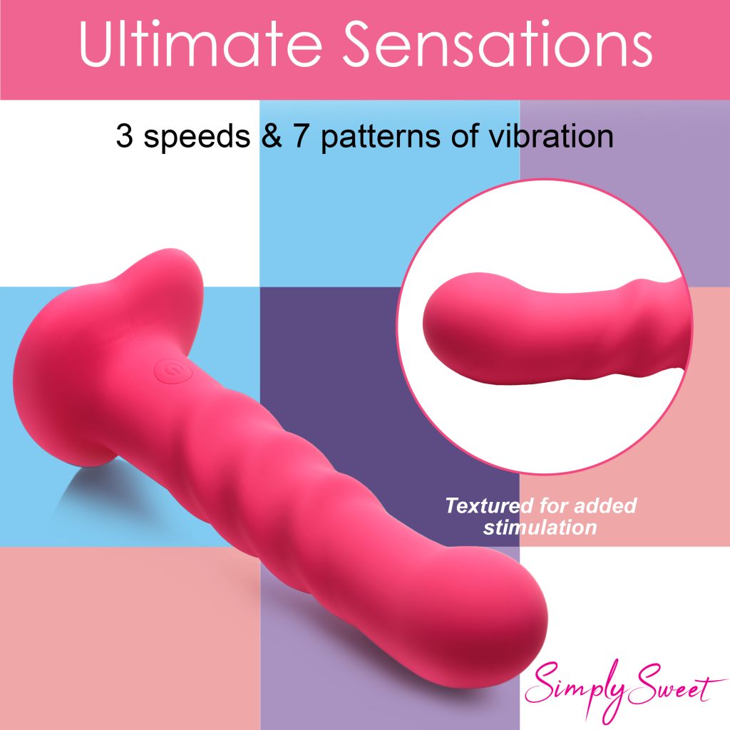 21x Vibrating Ribbed Silicone Dildo