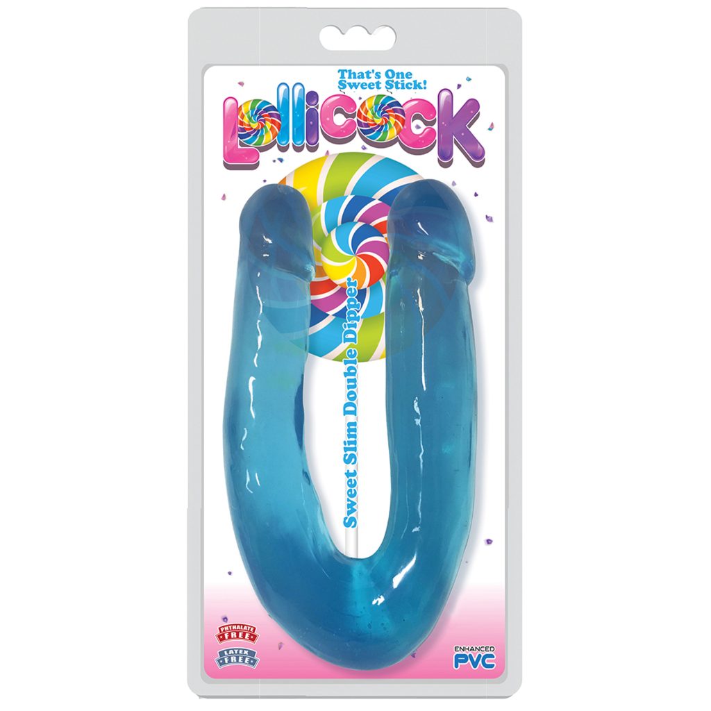 Lollicock Sweet Slim Double Dipper Dildo - Blue