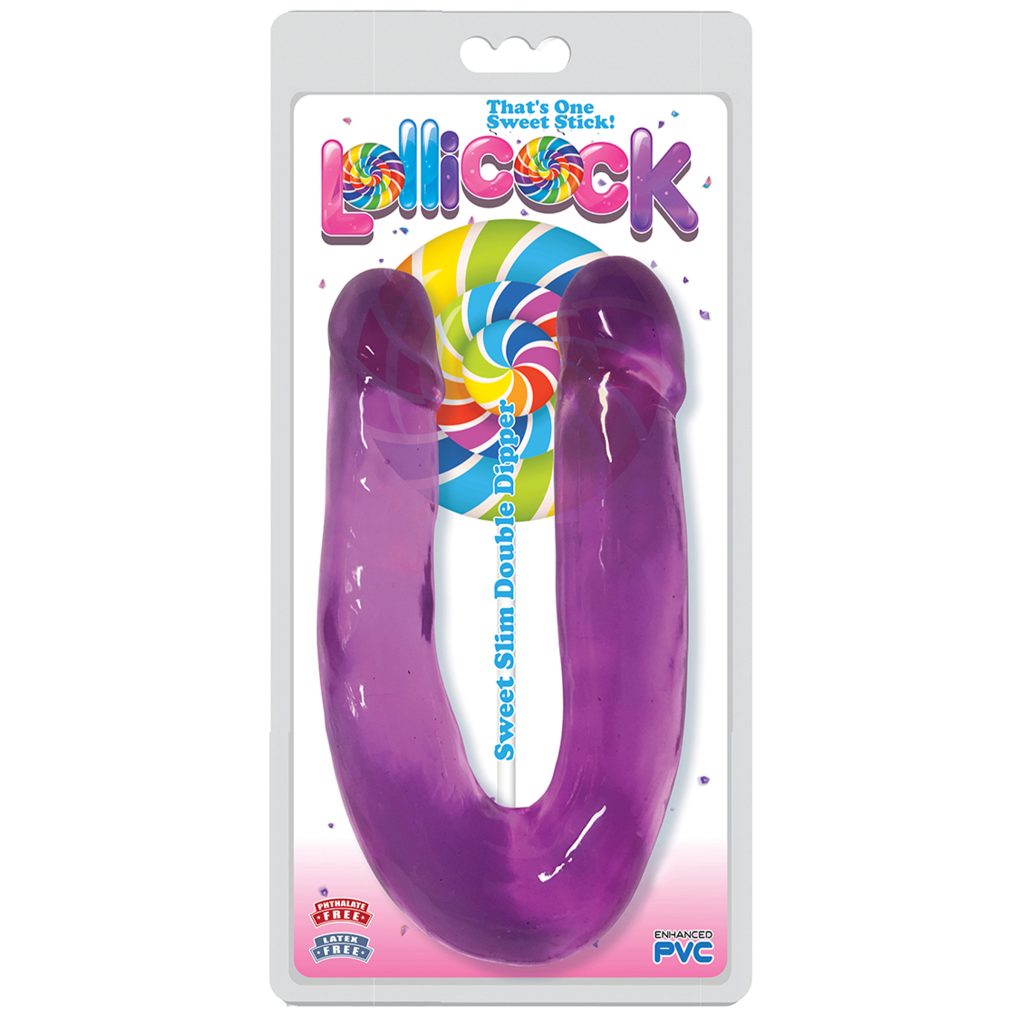 Lollicock Sweet Slim Double Dipper Dildo - Purple