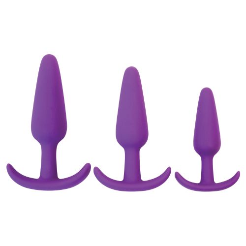 Rump Rockers 3 Piece Silicone Anal Plug Set - Purple