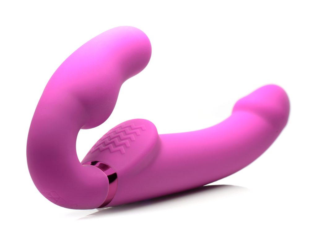 Worlds First Remote Control Inflatable Vibrating Silicone Ergo Fit Strapless Strap-on