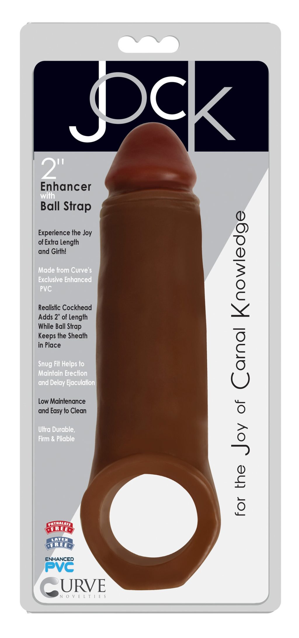 2 Inch Penis Enhancer With Ball Strap - Brown