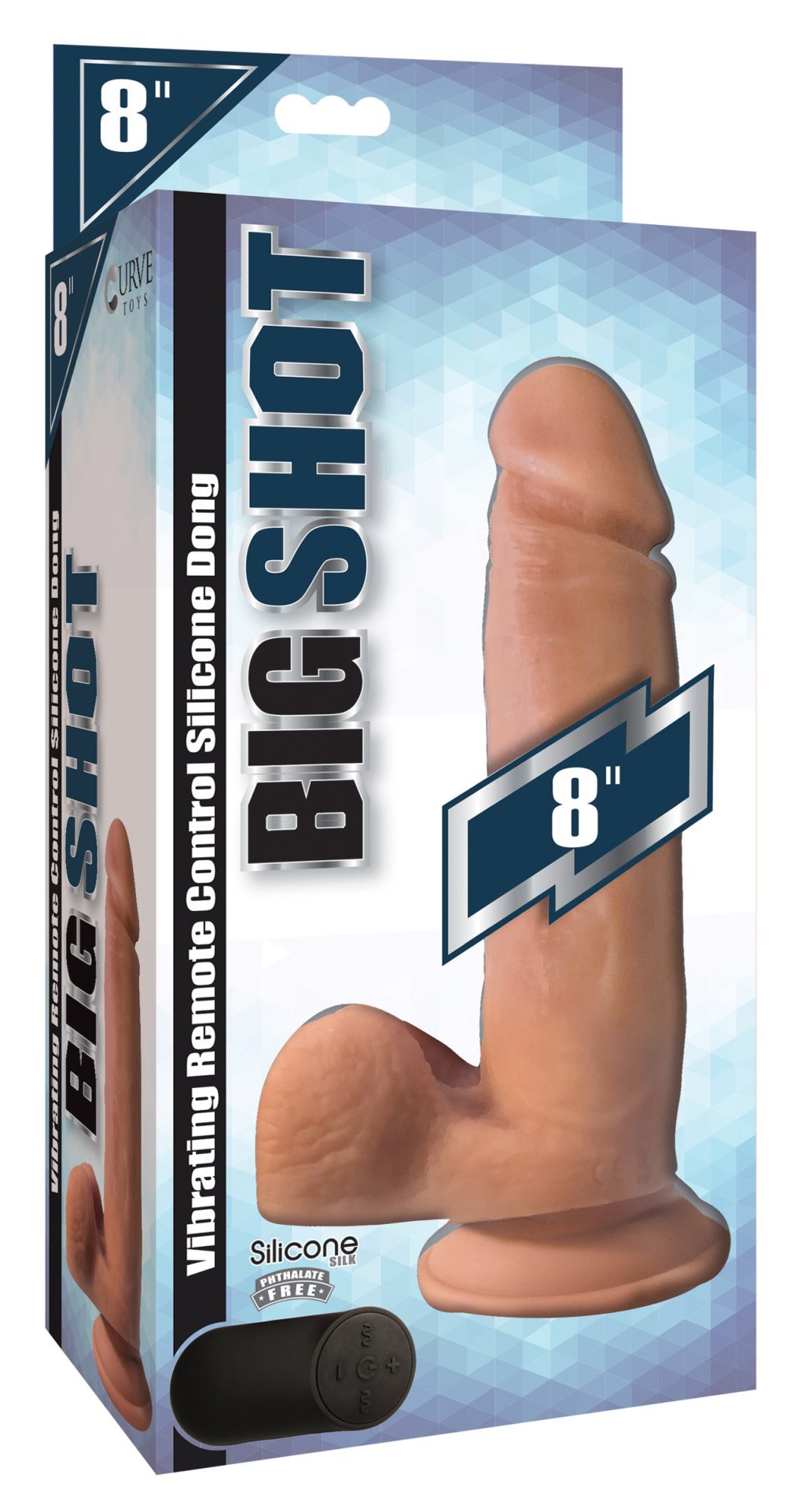 Big Shot Vibrating Remote Control Silicone Dildo With Balls - 8 Inch