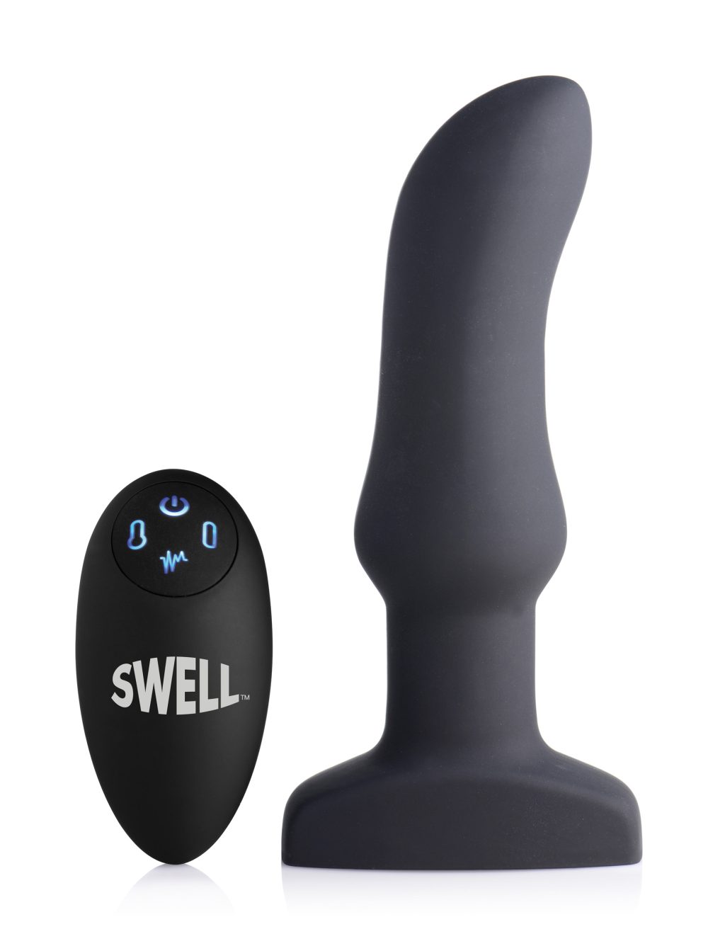 Worlds First Remote Control Inflatable 10x Vibrating Curved Silicone Anal Plug