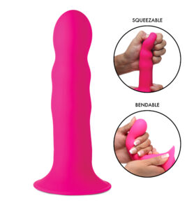 Squeezable Wavy Dildo - Pink