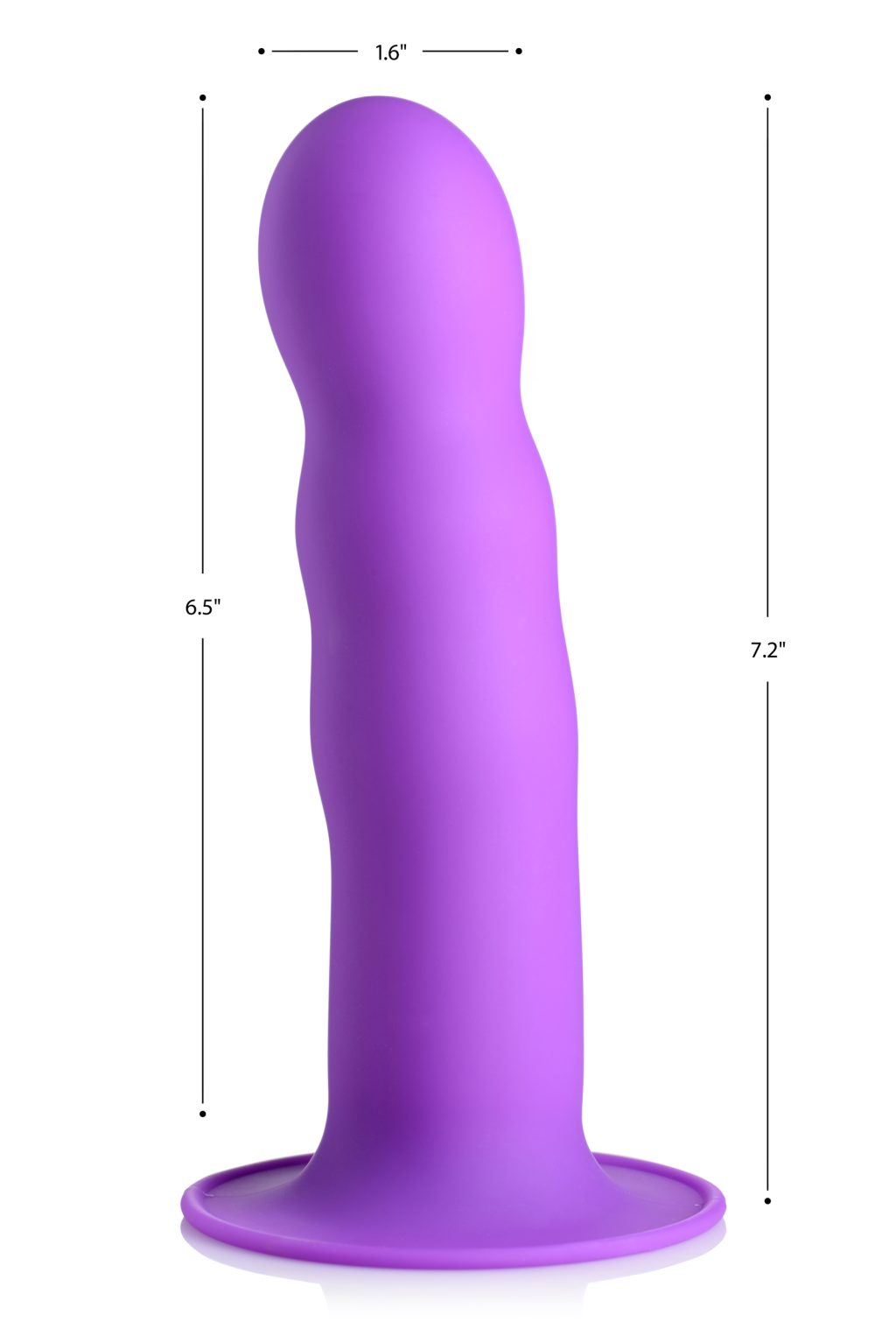 Squeezable Wavy Dildo - Purple