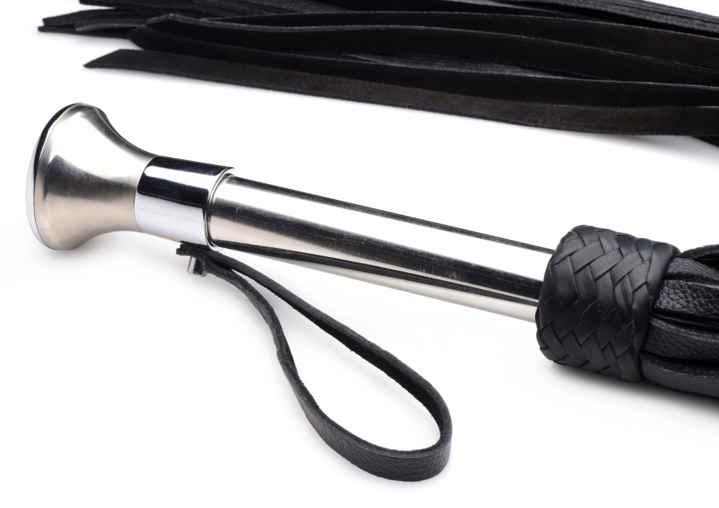 Leather Flogger With Stainless Steel Handle