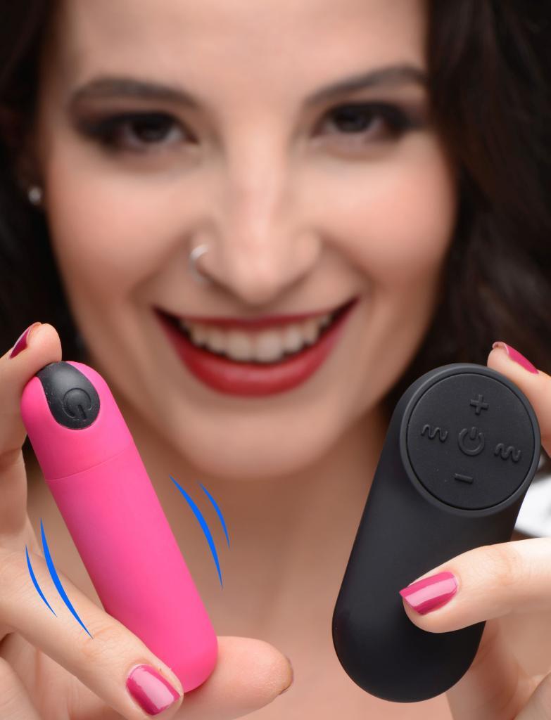 Vibrating Bullet With Remote Control - Pink