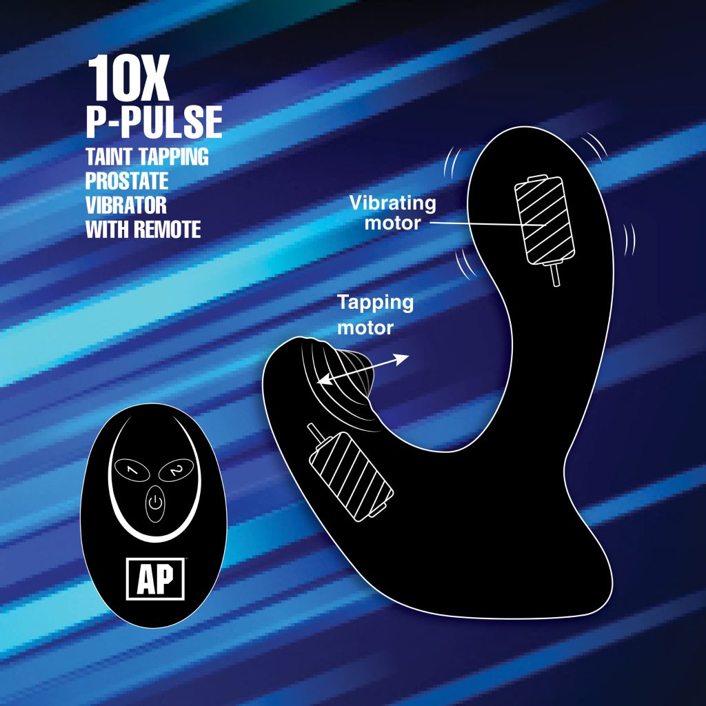 10x P-pulse Taint Tapping Silicone Prostate Stimulator With Remote