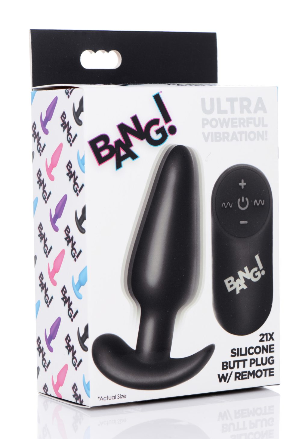 Remote Control 21x Vibrating Silicone Butt Plug - Black