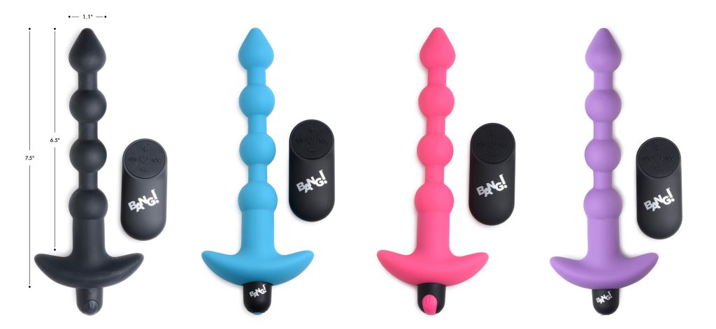 Remote Control Vibrating Silicone Anal Beads - Black