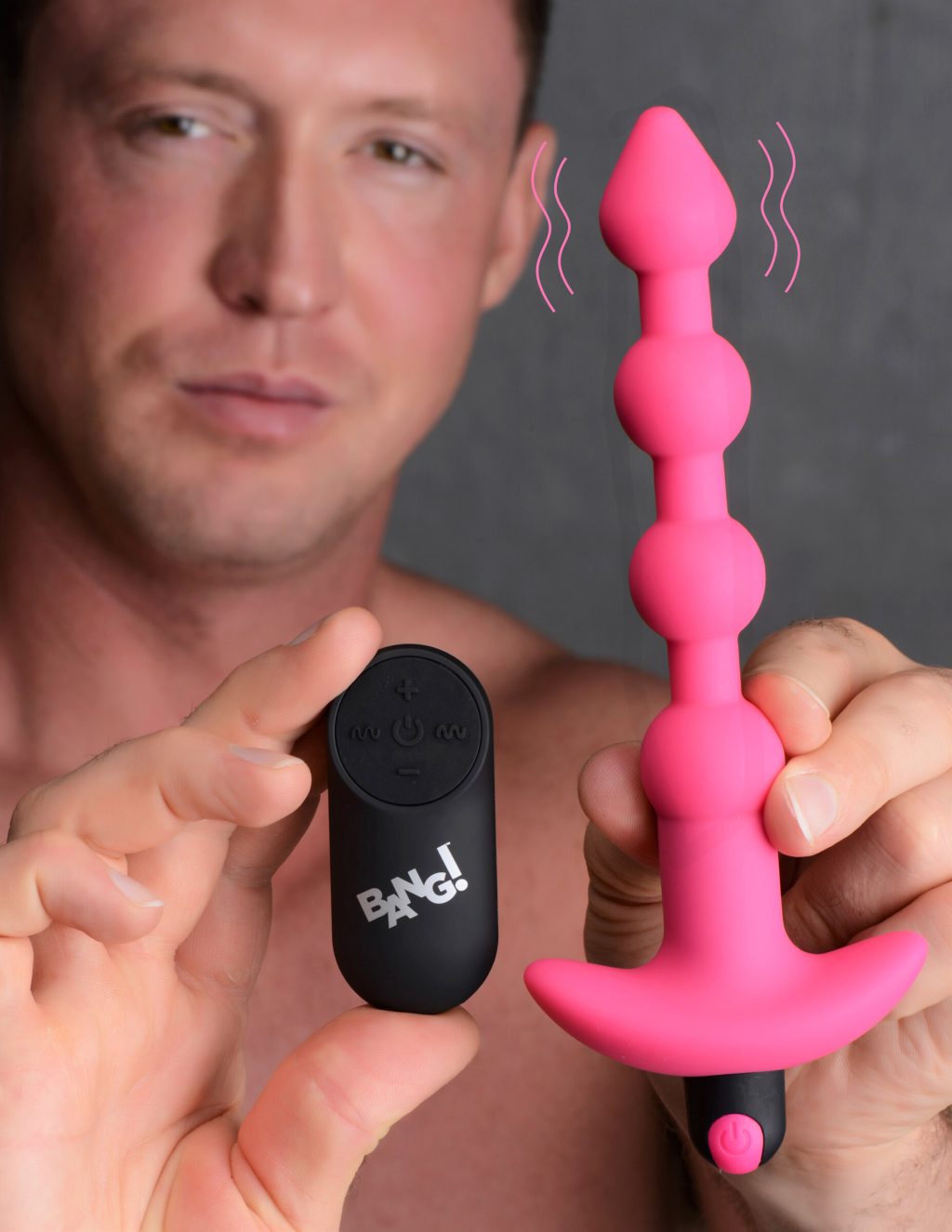 Remote Control Vibrating Silicone Anal Beads - Pink
