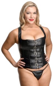 Lace-up Corset And Thong - Xlarge