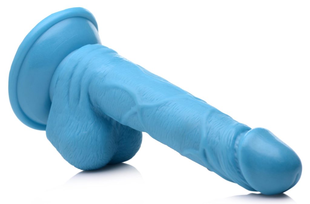 6.5 Inch Dildo With Balls - Blue