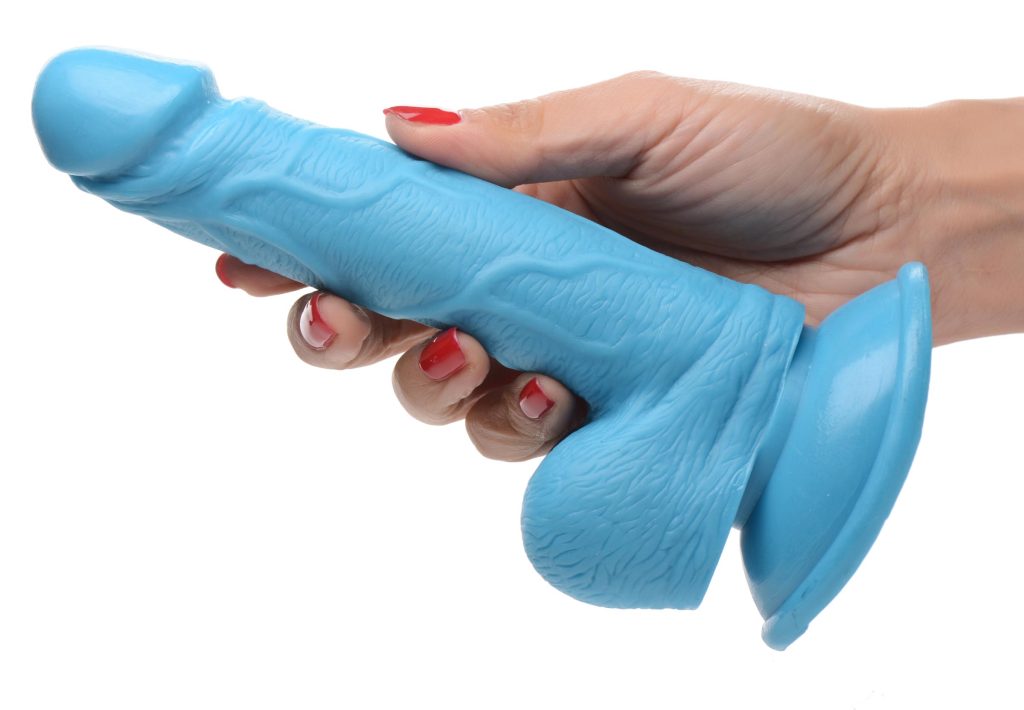 6.5 Inch Dildo With Balls - Blue