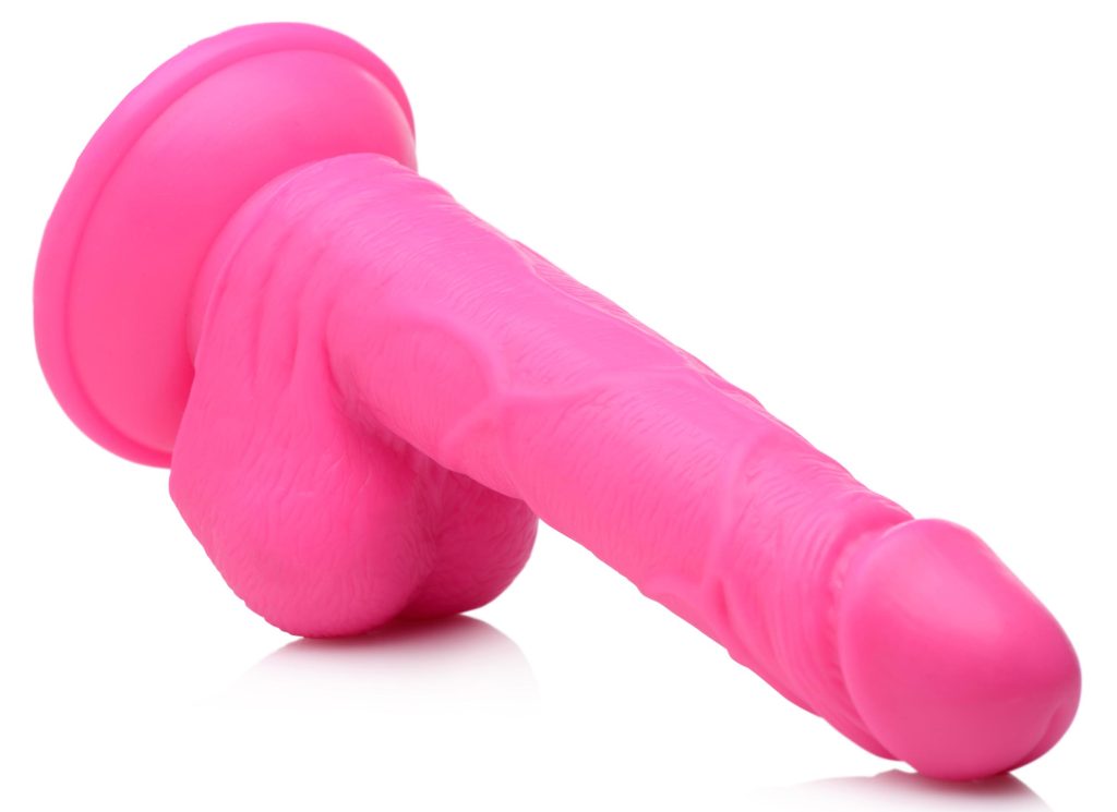 6.5 Inch Dildo With Balls - Pink