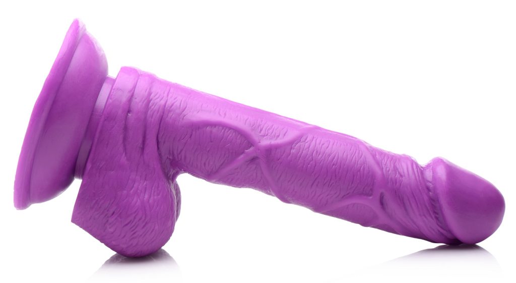 6.5 Inch Dildo With Balls - Purple