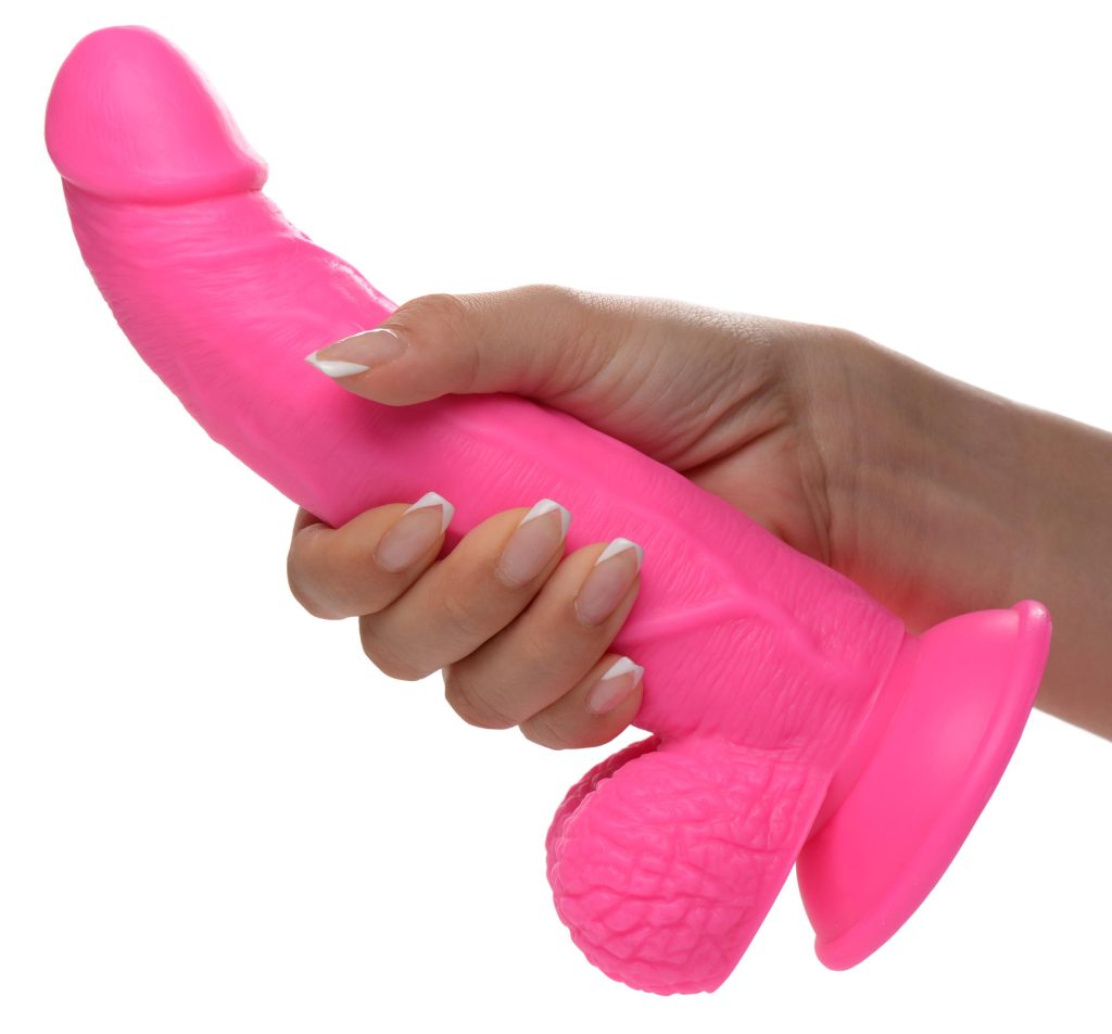 7.5 Inch Dildo With Balls - Pink