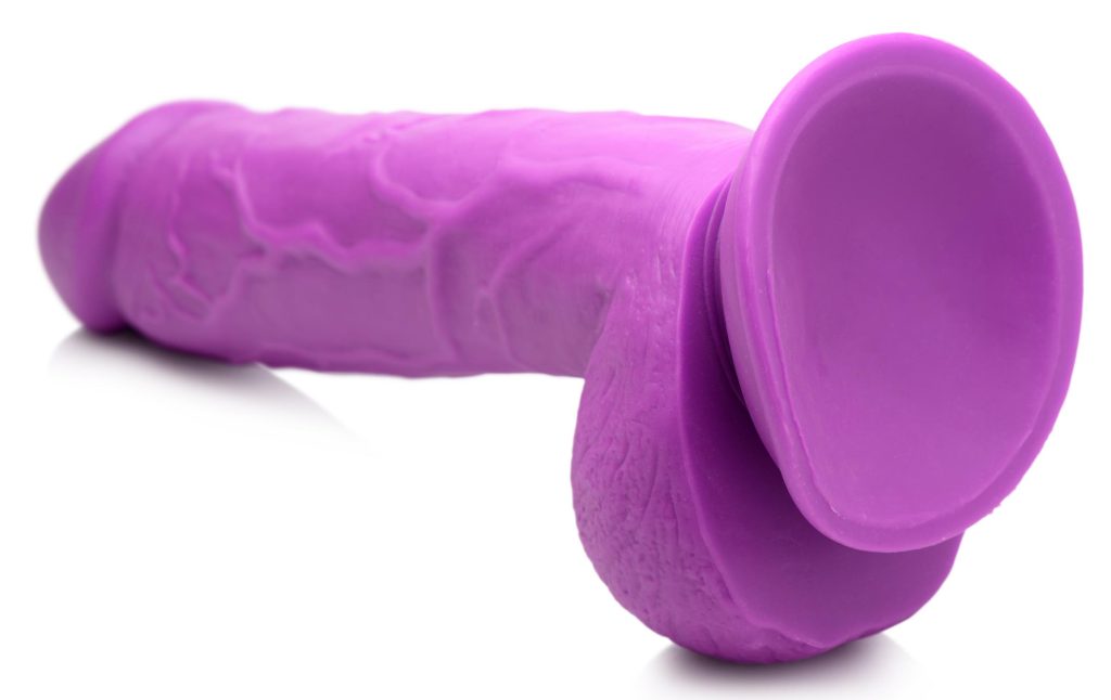 8.25 Inch Dildo With Balls - Purple