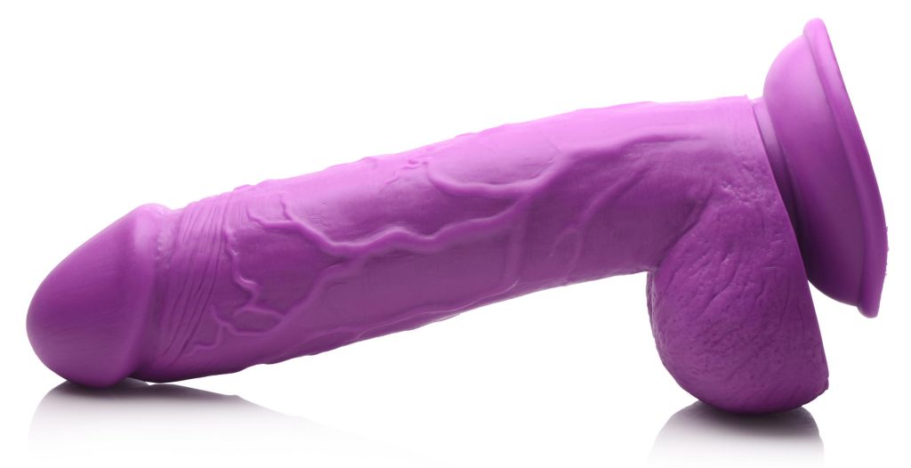 8.25 Inch Dildo With Balls - Purple