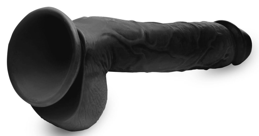 Long Logan 10 Inch Dildo With Balls - Black