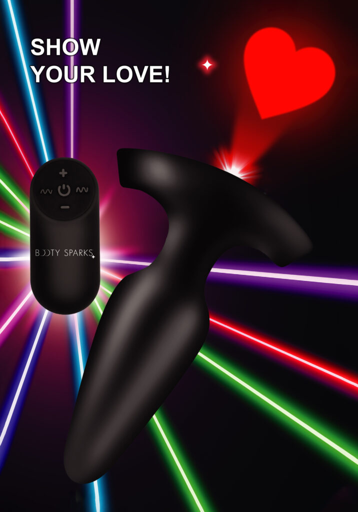 28x Laser Heart Silicone Anal Plug With Remote * Large