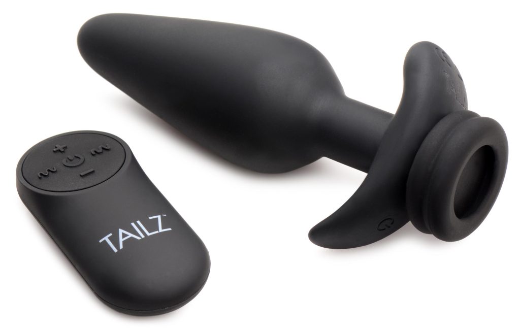 Interchangeable 10x Vibrating Silicone Anal Plug With Remote - Large