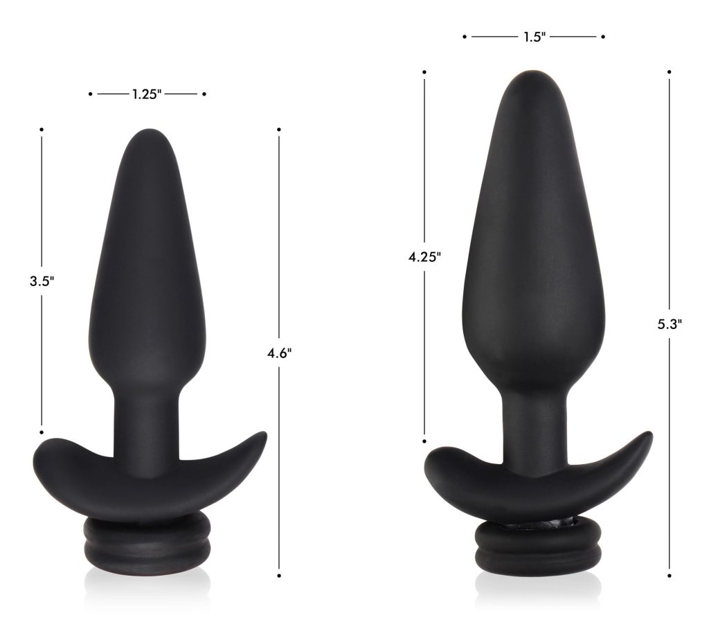 Interchangeable 10x Vibrating Silicone Anal Plug With Remote - Large