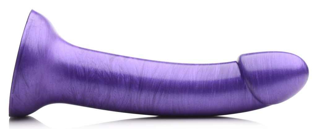 7 Inch Metallic Silicone Dildo - Purple