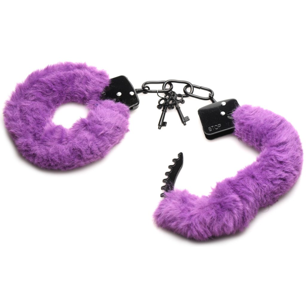 Cuffed In Fur Furry Handcuffs - Purple