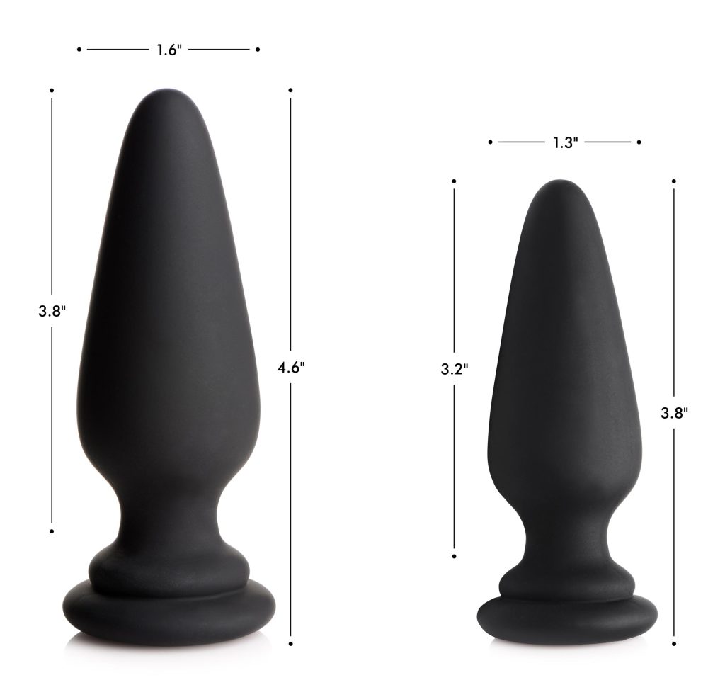 Large Anal Plug With Interchangeable Fox Tail - Black And White
