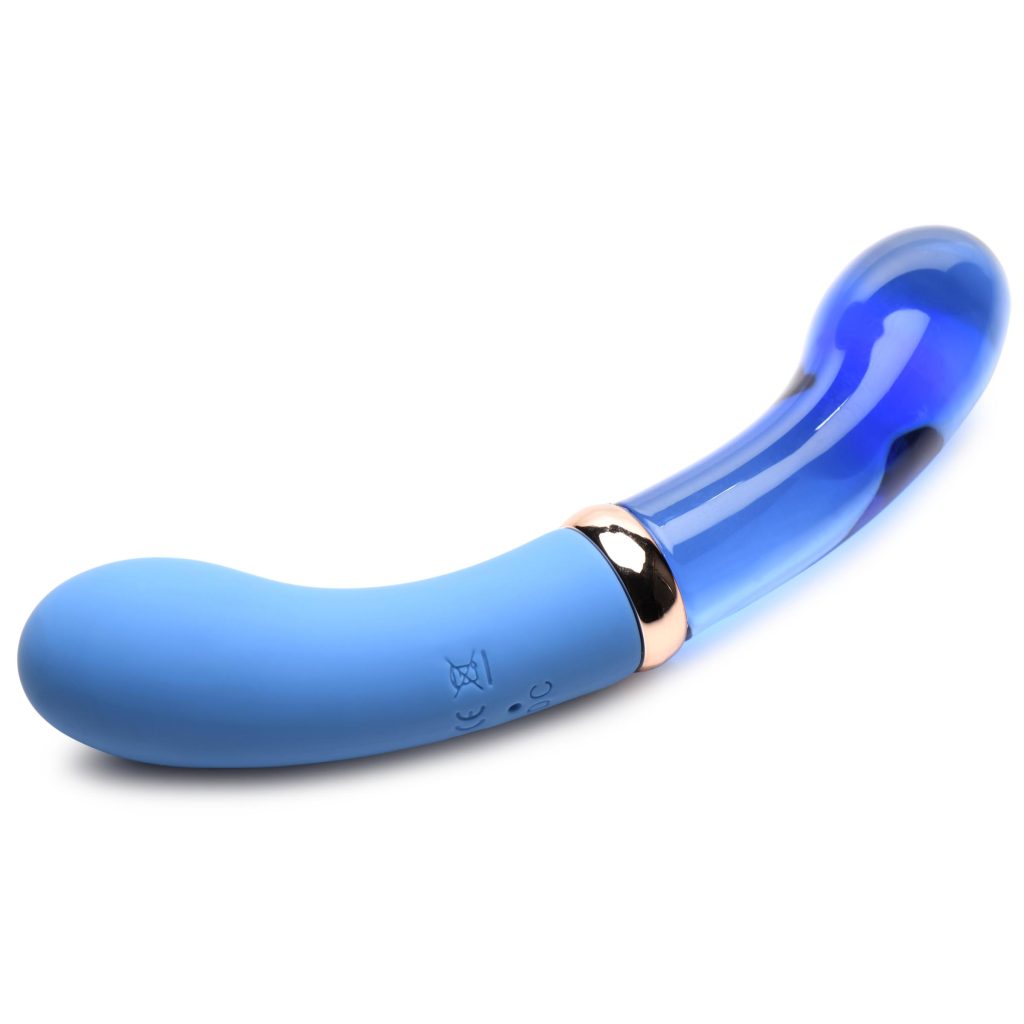 10x Bleu Dual Ended G-spot Silicone And Glass Vibrator