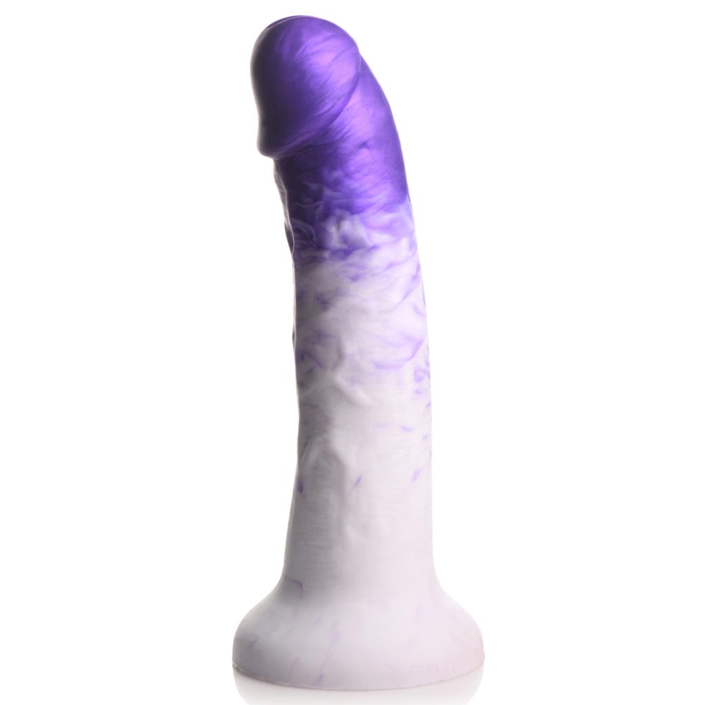 Swirl Realistic Silicone Dildo - Purple