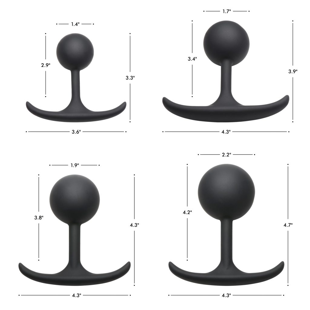 Premium Silicone Round Weighted Anal Plug - Large