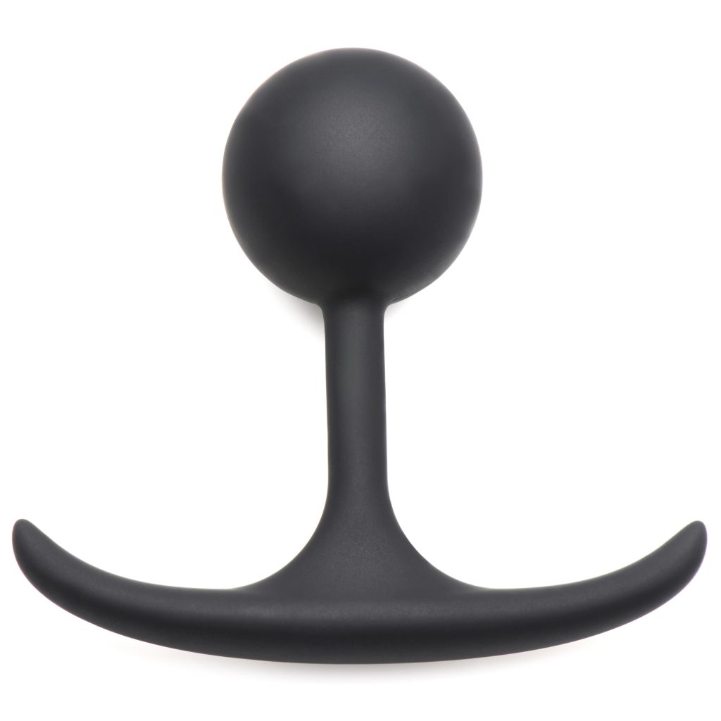 Premium Silicone Round Weighted Anal Plug - Small