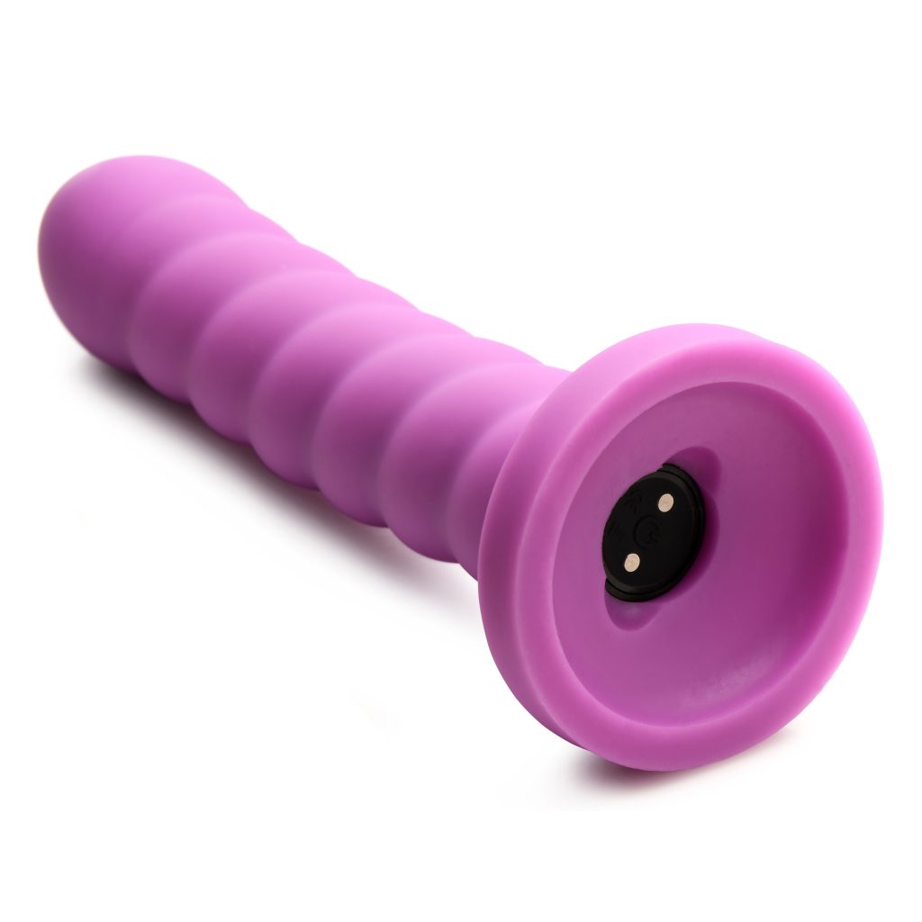 21x Soft Swirl Silicone Rechargeable Vibrator With Control - Violet