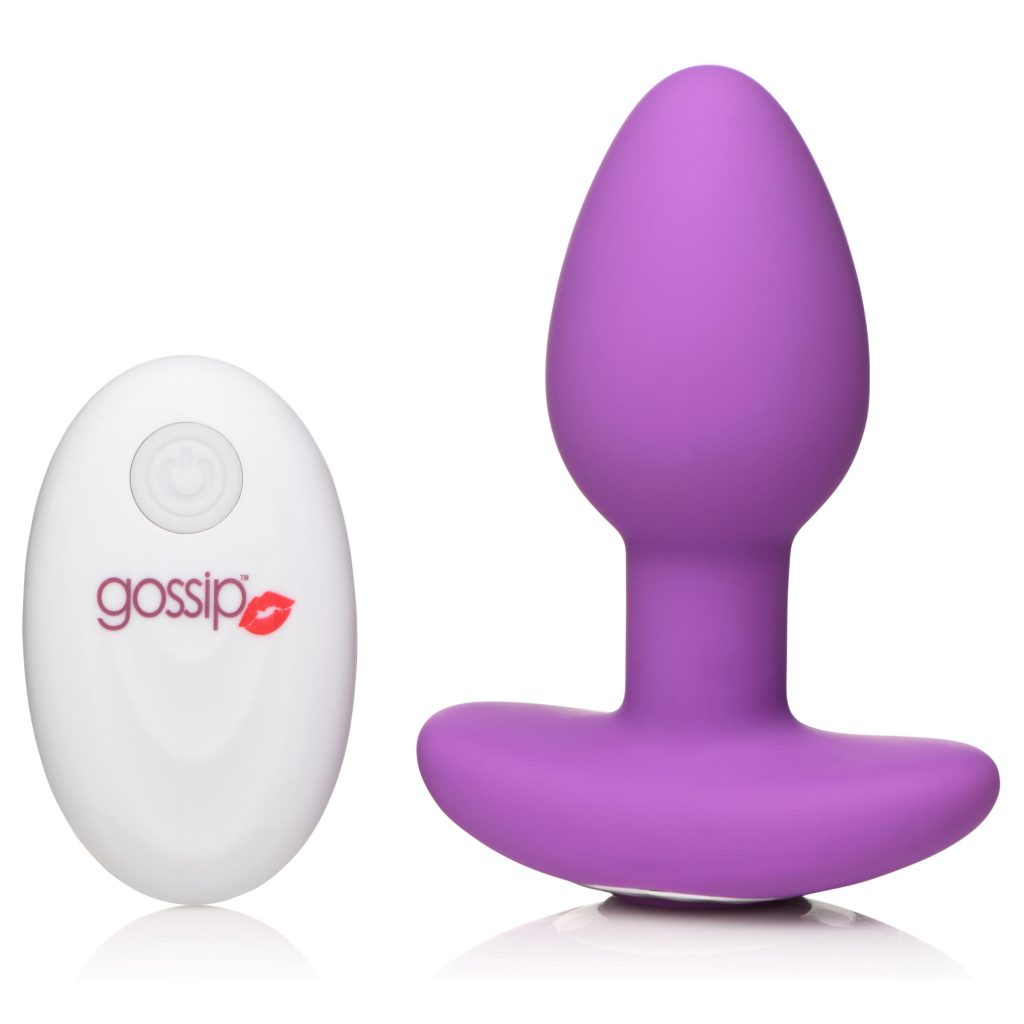 10x Pop Rocker Vibrating Silicone Plug With Remote - Violet