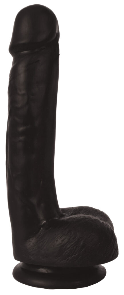 Thinz 7 Inch Slim Dildo With Balls - Black