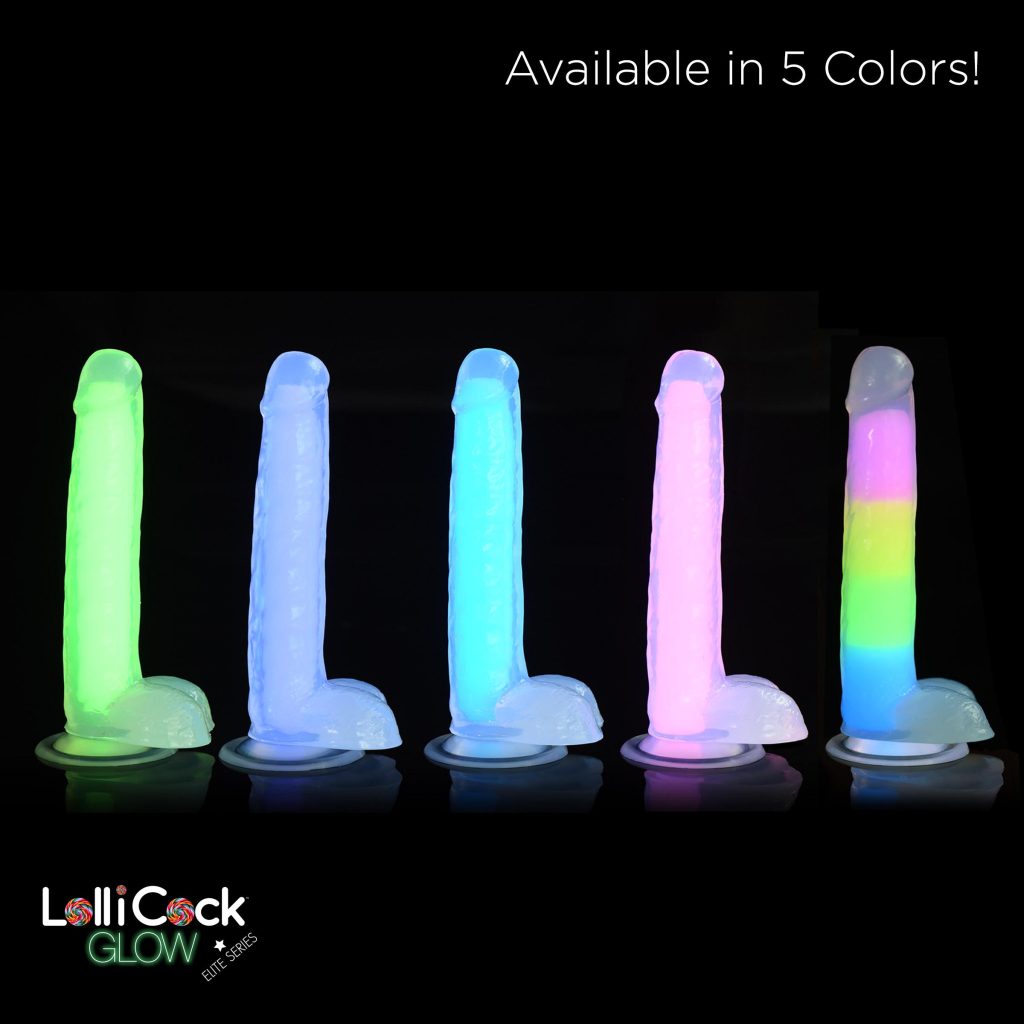 7 Inch Glow-in-the-dark Silicone Dildo With Balls - Blue