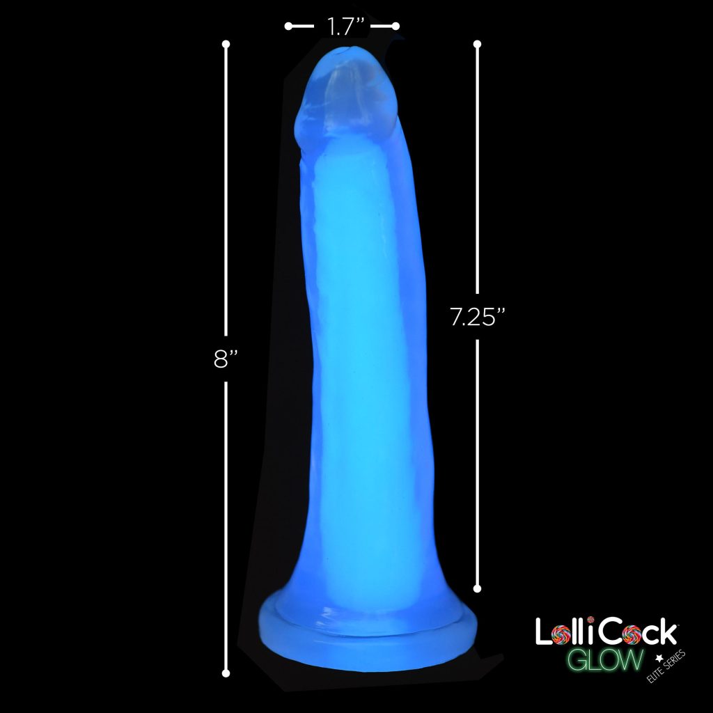 7 Inch Glow-in-the-dark Silicone Dildo - Blue