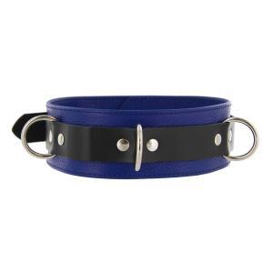 Strict Leather Deluxe Locking Collar - Blue And Black