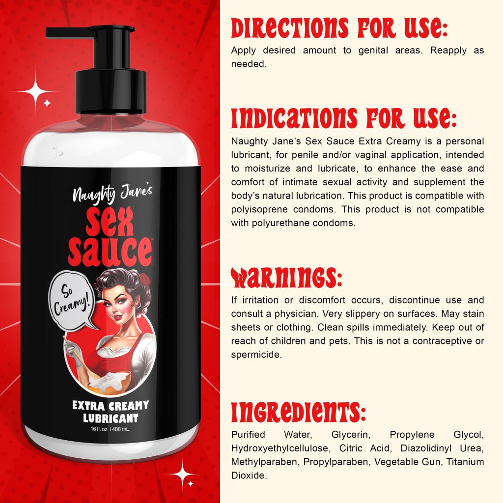 Naughty Jane's Sex Sauce Extra Creamy Lubricant - 16oz