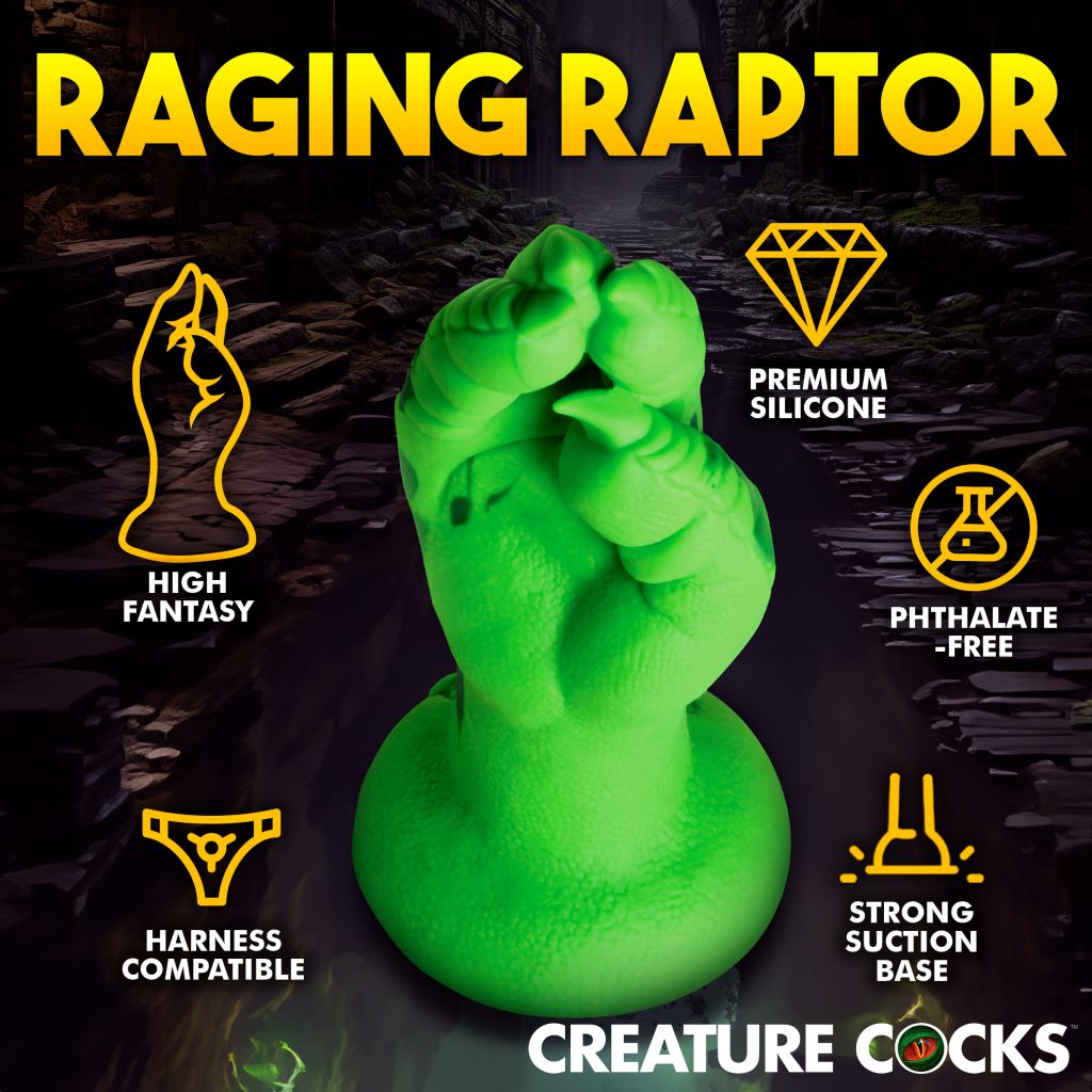 Raptor Claw Fisting Silicone Dildo - Green